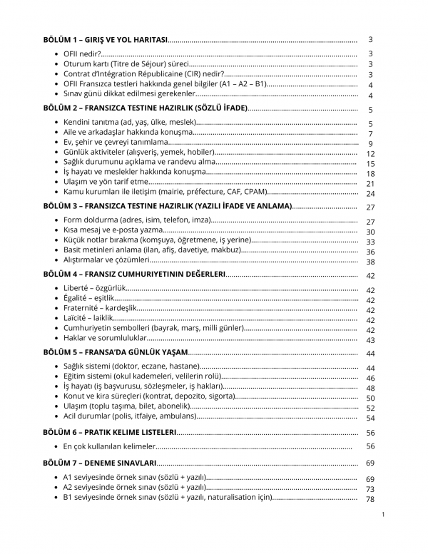 Fransızca OFII – Titre de Séjour Hazırlık Kitabı