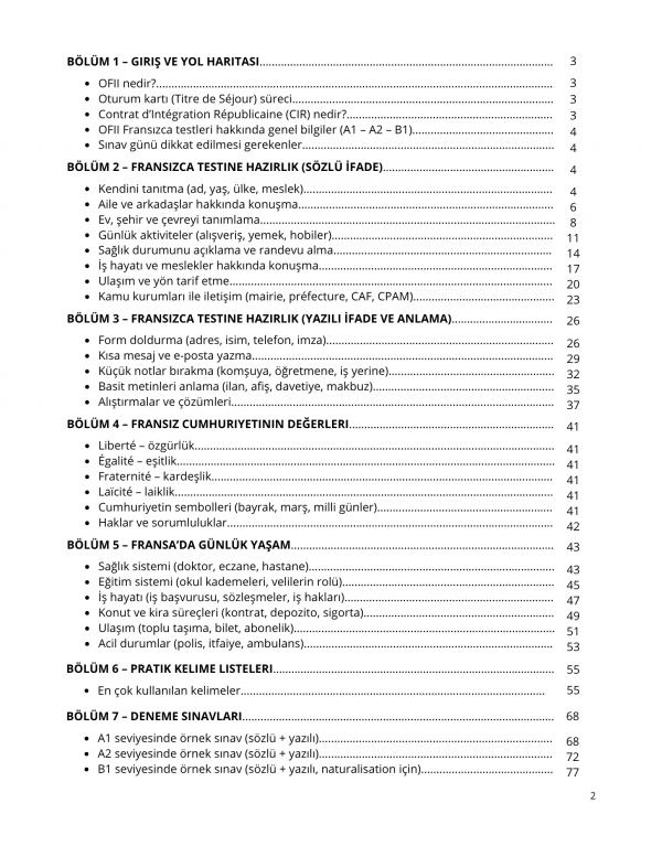 Fransızca OFII – Titre de Séjour Hazırlık Kitabı